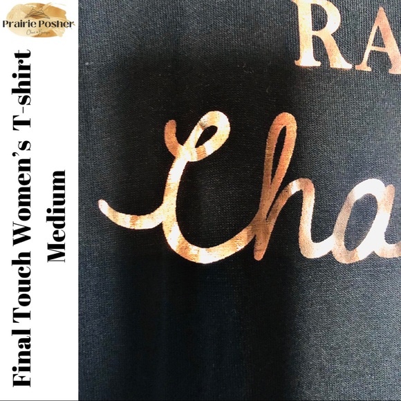 Final Touch T-shirt, Women’s Medium, Black/Rose Gold, EUC, PrairieposherCA - Picture 3 of 3